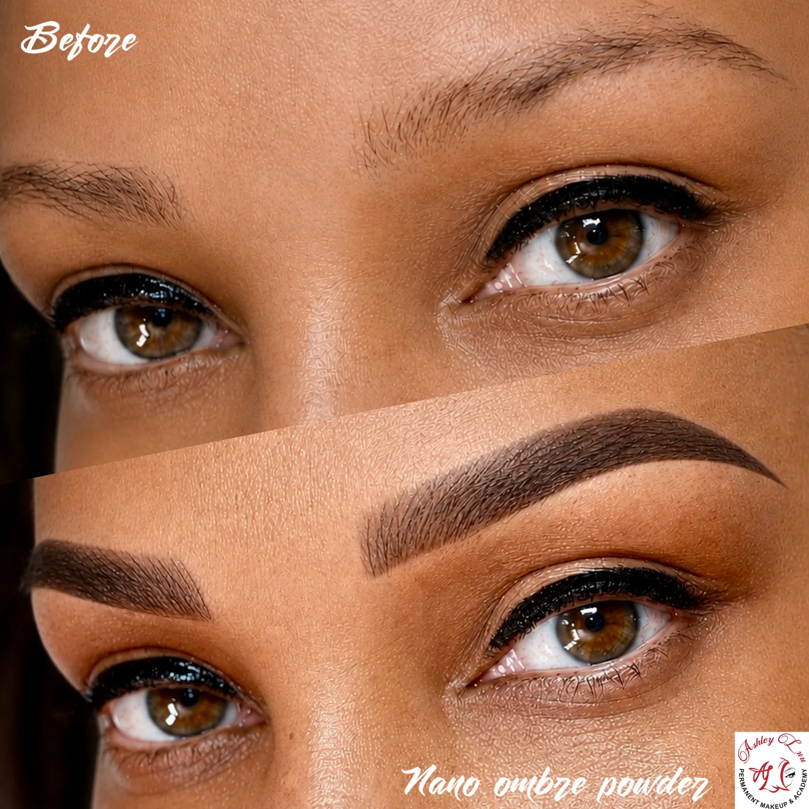 Nano Ombré Powder Brows permanent makeup work by Ashley Luu