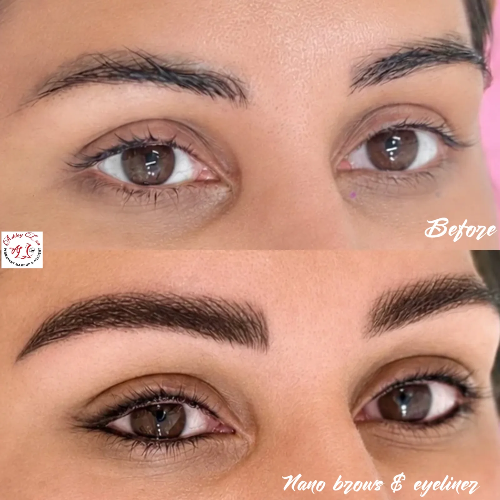 Nano Brows & Eyeliner permanent makeup work by Ashley Luu