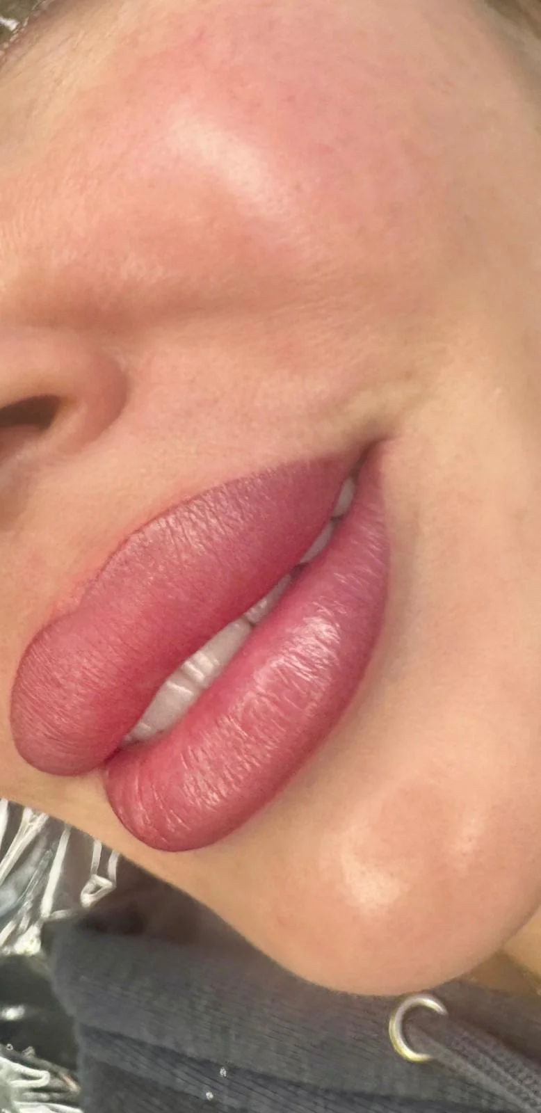 Balanced pink lip blush result by Courtney Livesay
